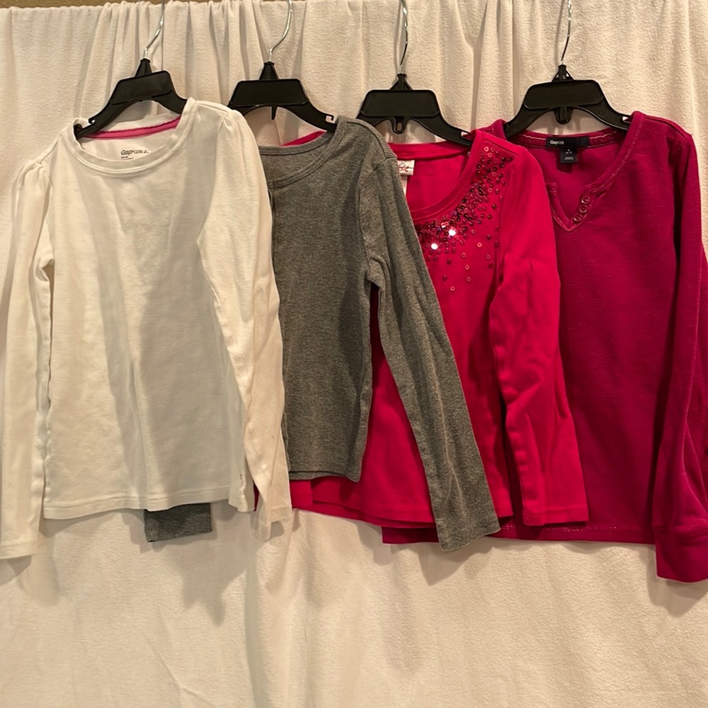 4 Size 6 long-sleeve t-shirts